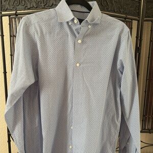 Hart Schaffner Marx Blue Patterned Casual Shirt